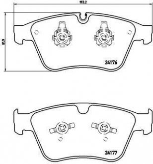 Тормозные колодки дисковые, к-кт. BREMBO P50105