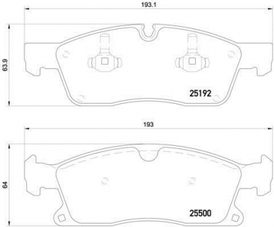 Комплект гальмівних колодок з 4 шт. дисків BREMBO P50108