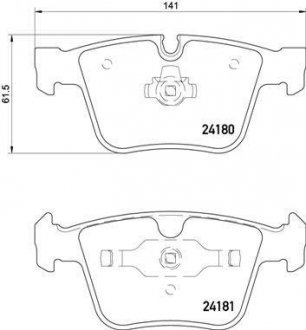 Тормозные колодки дисковые, к-кт. BREMBO P 50 116