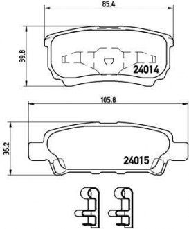 Комплект гальмівних колодок з 4 шт. дисків BREMBO P54034