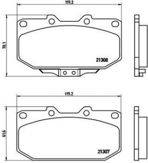 Комплект гальмівних колодок з 4 шт. дисків BREMBO P56025