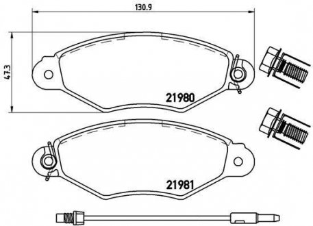 Тормозные колодки дисковые, к-кт. BREMBO P 56 038