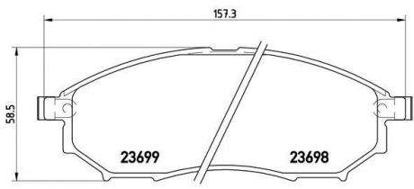 Комплект гальмівних колодок з 4 шт. дисків BREMBO P56058