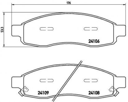 Тормозные колодки дисковые, к-кт. BREMBO P58001