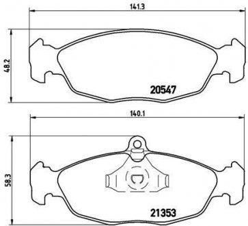 Тормозные колодки дисковые, к-кт. BREMBO P 59 011