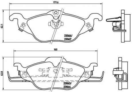 Комплект гальмівних колодок з 4 шт. дисків BREMBO P59030