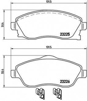 Тормозные колодки дисковые, к-кт. BREMBO P 59 036