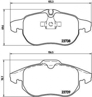 Комплект гальмівних колодок з 4 шт. дисків BREMBO P59043