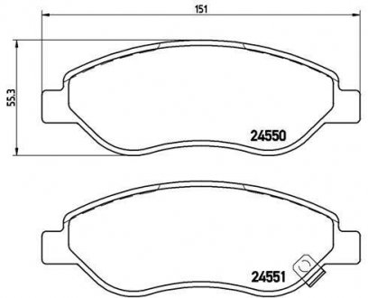 Гальмівні колодки, дискове гальмо (набір) BREMBO P 59 053