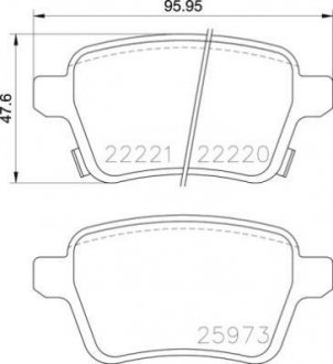 К-т торм. колодок re op corsa e 14-, adam 14- BREMBO P59086