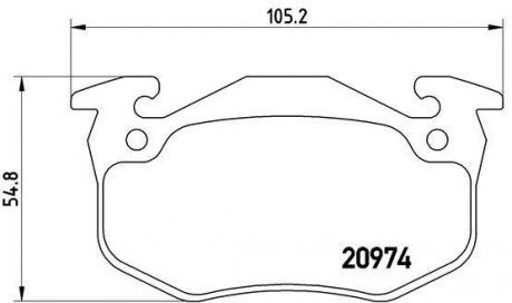 Гальмівні колодки, дискове гальмо (набір) BREMBO P 61 032