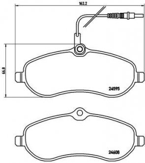 Гальмівні колодки передні CITROËN/FIAT/PEUGEOT/TOYOTA BREMBO P61096