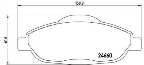 Комплект тормозных колодок BREMBO P 61 101