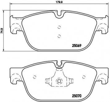 Тормозные колодки дисковые, к-кт. BREMBO P61 107