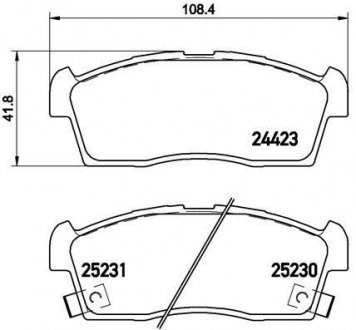 Комплект тормозных колодок дисковый тормоз BREMBO P61108