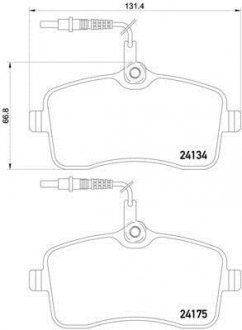 Колодки тормозные PEUGEOT 407 04> передние с датчиком BREMBO P61109