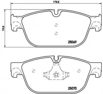 Тормозные колодки дисковые, к-кт. BREMBO P 61 115