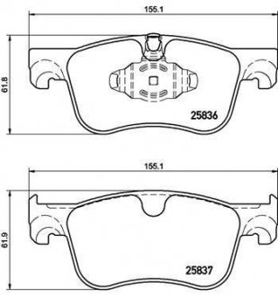 Тормозные колодки дисковые, к-кт. BREMBO P61116