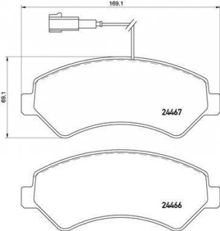 Тормозные колодки дисковые, к-кт. BREMBO P 61 118