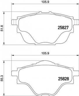 Тормозные колодки дисковые, к-кт. BREMBO P 61 124