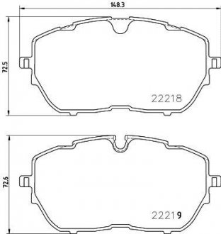 Тормозные колодки, к-кт. BREMBO P61128