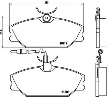 Гальмівні колодки, дискове гальмо (набір) BREMBO P 68 014