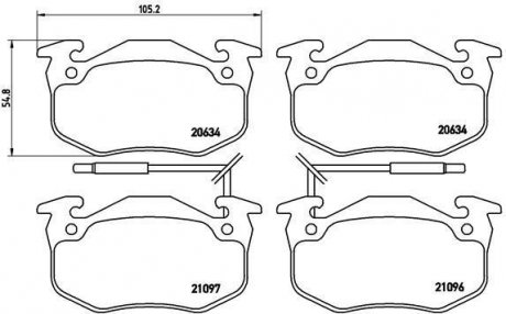 Дисковые тормозные колодки компл. BREMBO P 68 015