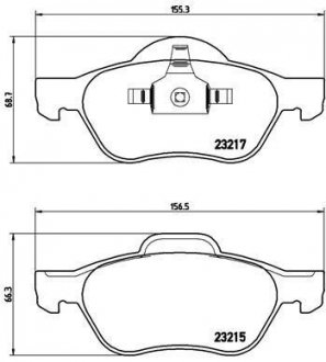 Тормозные колодки дисковые, к-кт. BREMBO P 68 029