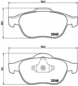 Тормозные колодки дисковые, к-кт. BREMBO P 68 032