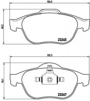 Тормозные колодки дисковые, к-кт. BREMBO P 68 040