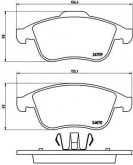 Тормозные колодки дисковые, к-кт. BREMBO P 68 045