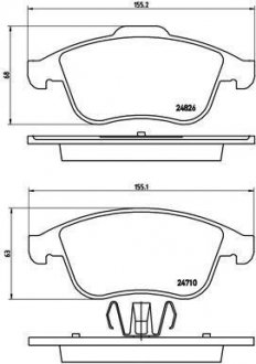 Комплект тормозных колодок, дисковый тормоз BREMBO P 68 047