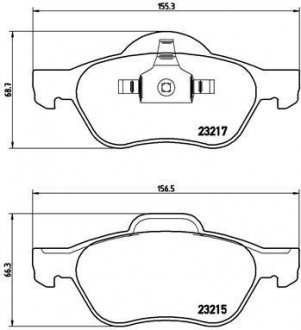 Гальмівні колодки, дискове гальмо (набір) BREMBO P 68 048