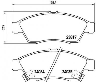 Гальмівні колодки, дискове гальмо (набір) BREMBO P 79 014 (фото 1)