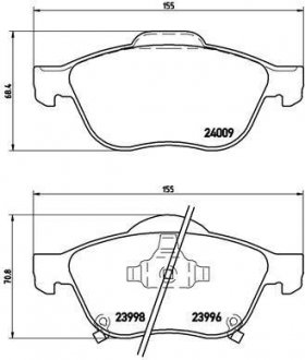 Комплект тормозных колодок BREMBO P 83 043