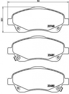 Комплект гальмівних колодок з 4 шт. дисків BREMBO P83046