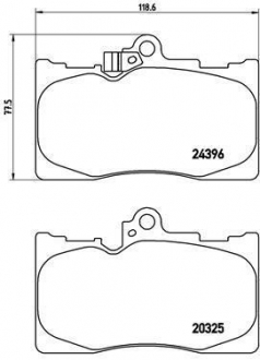 Комплект гальмівних колодок з 4 шт. дисків BREMBO P83072