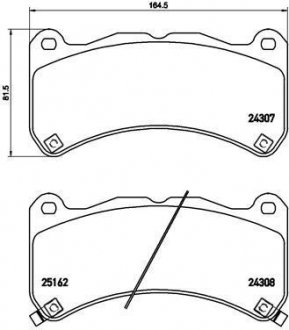 Тормозные колодки дисковые, к-кт. BREMBO P83146