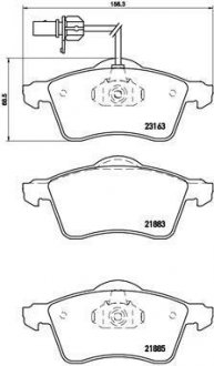 Гальмівні колодки передні VW BREMBO P85049