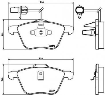 Тормозные колодки дисковые, к-кт. BREMBO P 85 061