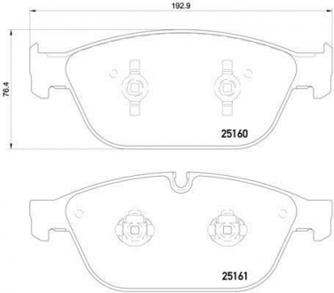 Комплект гальмівних колодок з 4 шт. дисків BREMBO P85128