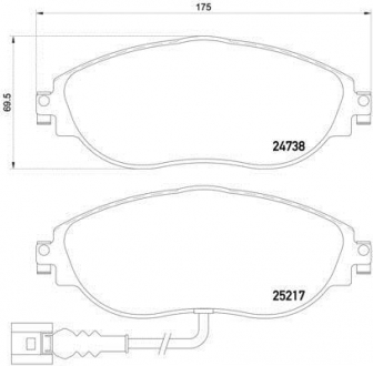 Комплект гальмівних колодок з 4 шт. дисків BREMBO P85131