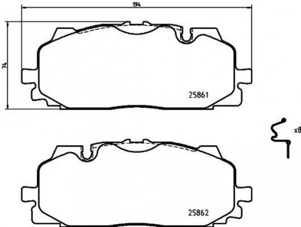 Колодки гальмівні дискові BREMBO P85165