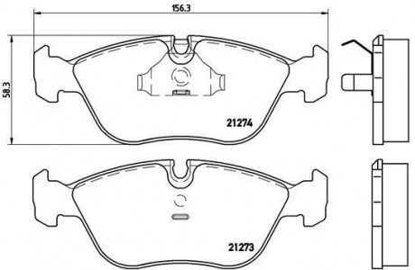 Тормозные колодки дисковые, к-кт. BREMBO P 86 013