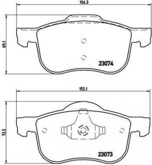 Тормозные колодки дисковые, к-кт. BREMBO P 86 016