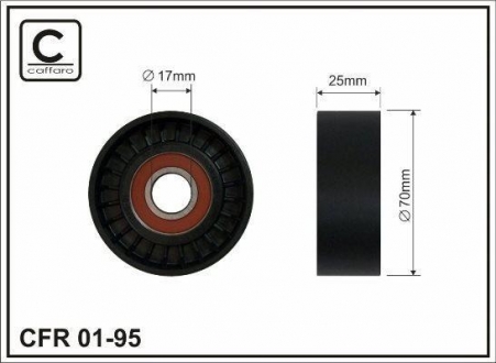 Ролик направляющий Citroen/Fiat/Peugeot 1.6/1.8/2.0 16V 94- CAFFARO 01-95