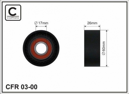 Ролик паразитный Renault, Opel, Nissan 1.9DTI, 2.0,2.5 CAFFARO 03-00