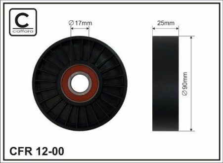 Ролик натяжителя ручейкового ремня Opel Astra G, Vectra B,C, Omega B,Frontera CAFFARO 12-00