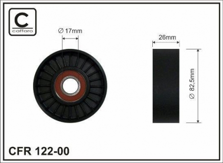 Ролик направляющий SANTA FE I, II, SONATA IV, TRAJET, TUCSON; KIA MAGENTIS CAFFARO 122-00