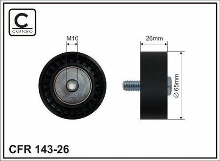 65x10x26 Паразитний ролик VW CC/Golf/Passat CC 3.2-3.6 05-14 CAFFARO 143-26